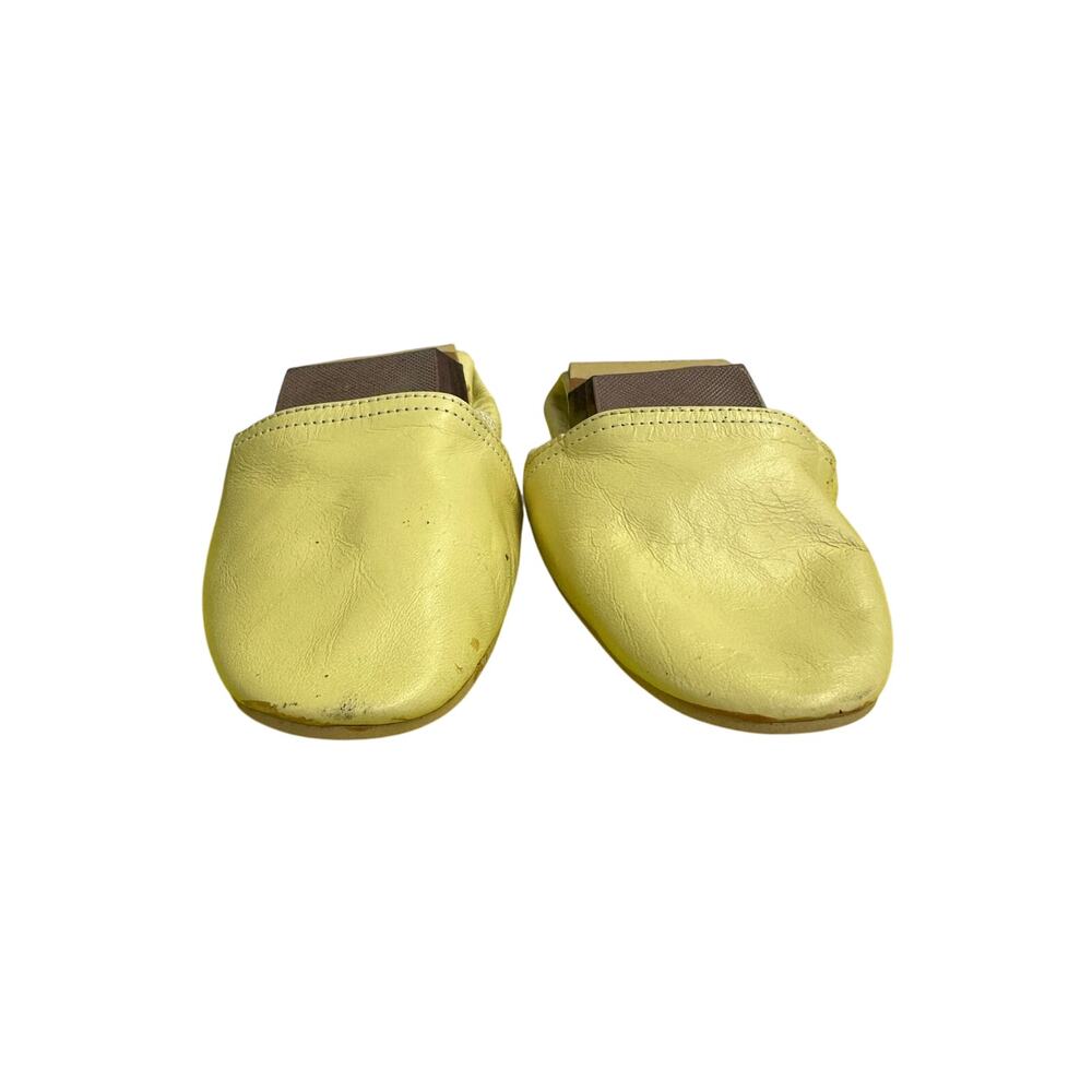 Lazaro shoes yellow med folding casual ballet shoe wood